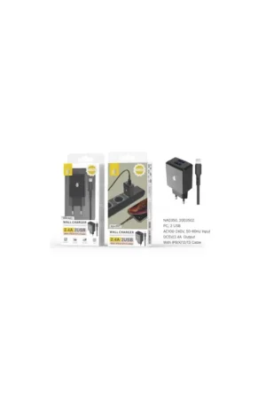Dubbele USB-oplader 2 poorten Zwart 2.4A + IPHONE 5-13-kabel NA0350 Koop Online