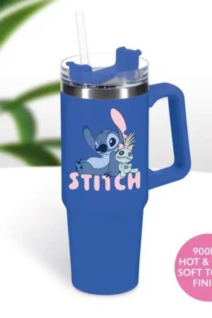 STITCH - XL 900ml Travel Mug with Straw Koop Vandaag