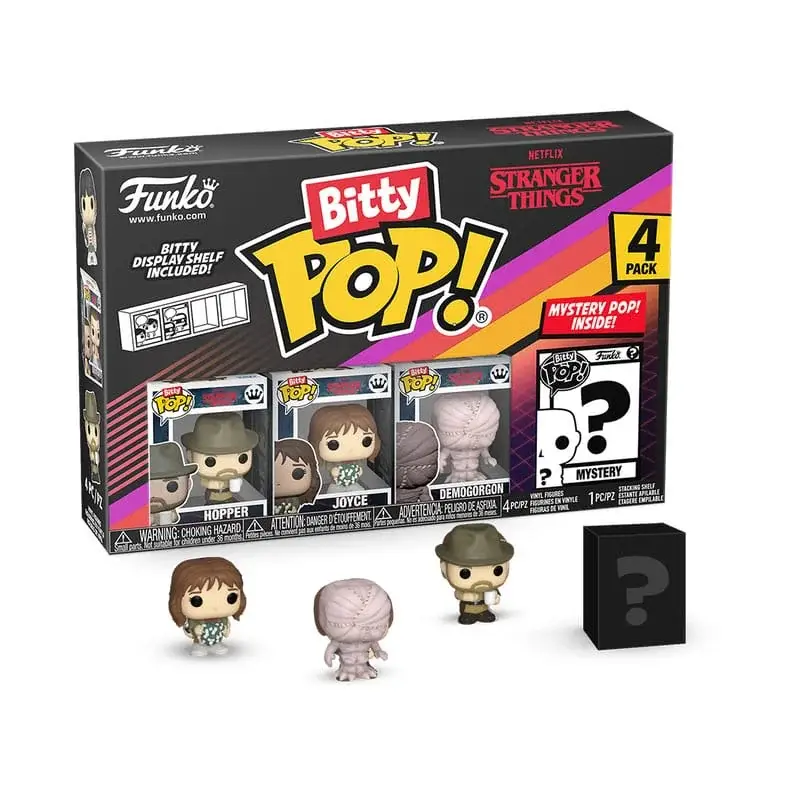 Lage Prijs Stranger Things pack 4 Bitty POP Figures! Vinyl Hopper 2.5cm