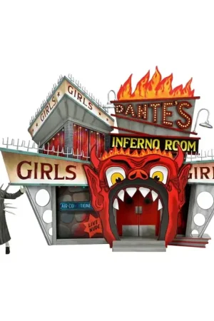 Beetlejuice (1988) diorama Trenchcoat with Spikes Inferno Room Deluxe Set Figuurtje Gecertificeerd