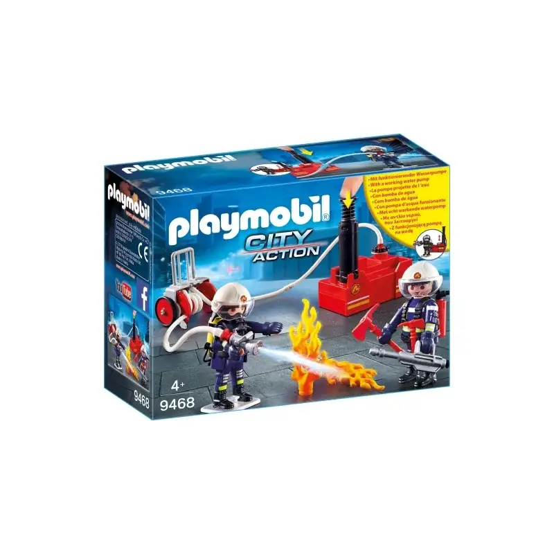 Playmobil 9468 - Fire Team With Water Pump Uitverkoop