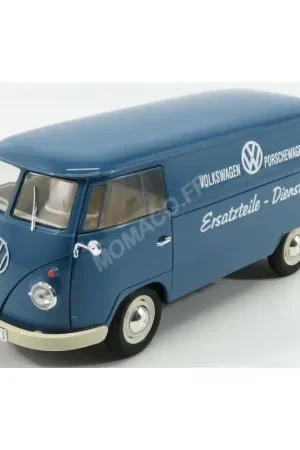 Volkswagen t1 van 1963 blue "volkswagen - porschewagen" Miniatuur Weekendaanbieding