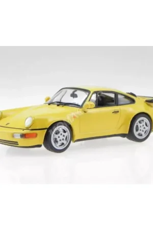 Seizoensaanbieding Porsche 911 (964) turbo 1989 yellow Miniatuur