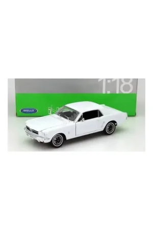 Ford mustang coupe 1964 hard top closed roof white Miniatuur Nu Kopen