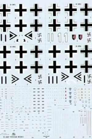 Sticker Messerschmitt Bf 109s flown by Johannes 'Macky' Steinhoff (4) Messerschmitt Bf 109-E2 White 1+- 4/JG-52 1940; Messerschm Direct Verzonden
