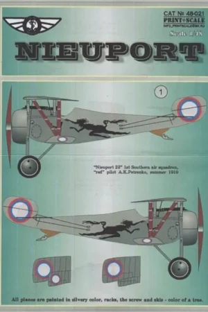 Sticker Nieuport Part 2 (3) 1st Southern Air Sqn 1919; 3rd Art. Air Sqn 1919; 18th RAO 1919 with white skull on red rudder, miun Hete Deal