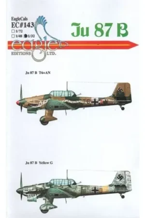 Sticker Junkers Ju 87B-2 'Stuka'. T6+AN; 5./St.G. 2 Sept 1941; Yellow G Unit Unknown Winter 1941/1942; Alleen Vandaag