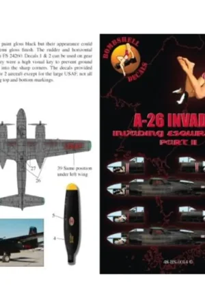 Sticker Douglas A-26B Invader (2) 44-35423/L 'Dream Girl' 34th BS/17th BW; 44-35684/C 'Toni C II' 34th BS/ 17th BW. Both overall Bestseller