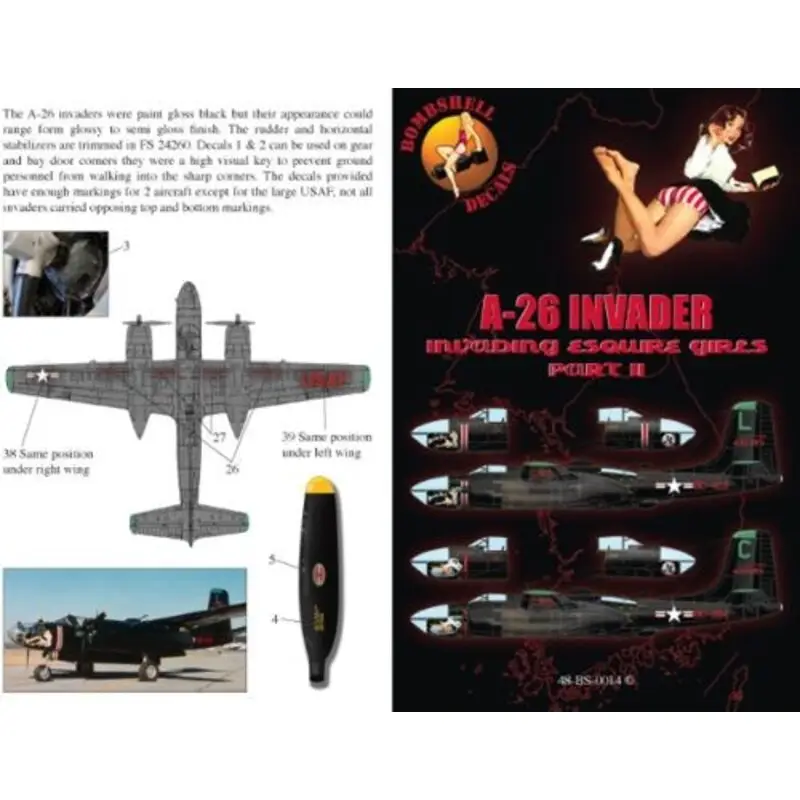 Sticker Douglas A-26B Invader (2) 44-35423/L 'Dream Girl' 34th BS/17th BW; 44-35684/C 'Toni C II' 34th BS/ 17th BW. Both overall Bestseller