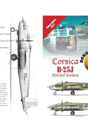 Uitverkoop Sticker North-American B-25J Mitchell (2) 321st BG 43-27751/50 `Margaret Mary Rustin'; 43-27680/07 `Stuff'; Italy 1945.