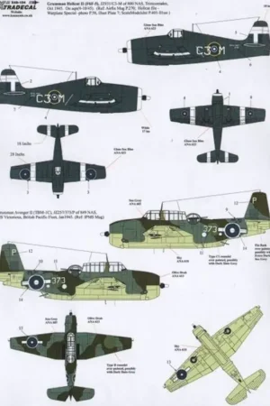 Betaalbaar Sticker Yanks with Roundels Part 3 U.S. Aircraft in the Fleet Air Arm (3) Grumman F6F-5 Hellcat Mk.II JZ931 C3-M 800 NAS Trincom