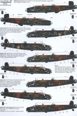 Speciale Aanbieding Sticker Handley-Page Halifax B.II/B.II Series 1A/B.II Series 1A Special (7) B.II JB859 VR-H or JD158 VR-H both 419 (RCAF) Sqn RA
