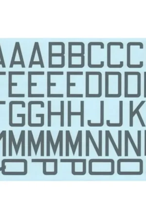 Sticker RAF Code Letters and Numbers 30 Medium Sea Grey Double sheet Decal Aanbieding