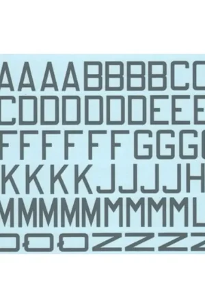 Sticker RAF Code Letters and Numbers 24 Medium Sea Grey Double sheet Decal Speciale Aanbieding
