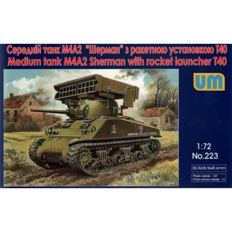 Exclusieve Aanbieding Sherman M4A2 with T40 Rocket Launcher Schaalmodel