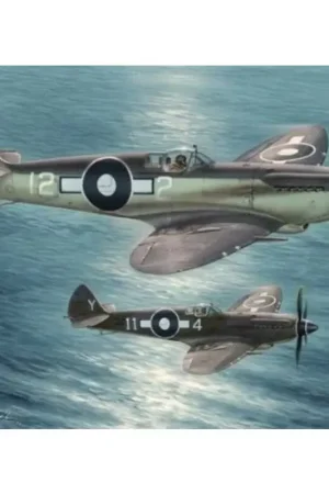 Supermarine Seafire F Mk.XV Far East Service. The kit contains three sprues with grey plastic parts, one sprue with clear parts, Merkproduct