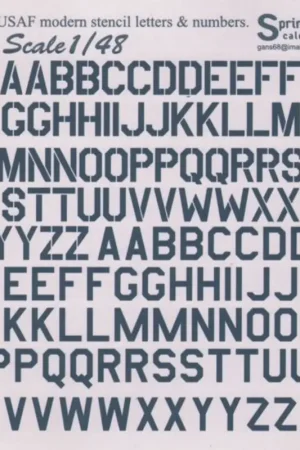 Gereduceerde Prijs Sticker USAF modern letters and numbers. Guship Grey. Standard or Stencil styles. Decal
