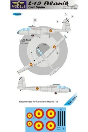 Sticker L-13 Blanik over Spain (designed to be used with Aeroteam and Modela kits) Decal Aanbieding