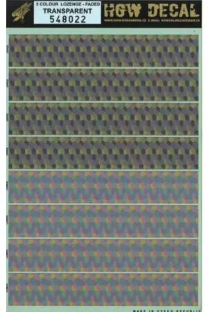 Korting Sticker German WWI 5 colour lozenge FADED pattern for upper AND lower surfaces Decal