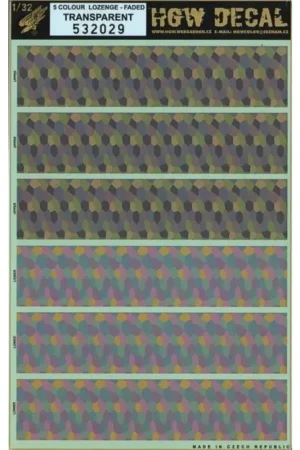 Snelle Levering Sticker German WWI 5 colour lozenge FADED pattern for upper AND lower surfaces (designed to be used with Wingnut Wings kits)