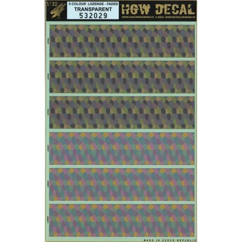 Snelle Levering Sticker German WWI 5 colour lozenge FADED pattern for upper AND lower surfaces (designed to be used with Wingnut Wings kits)