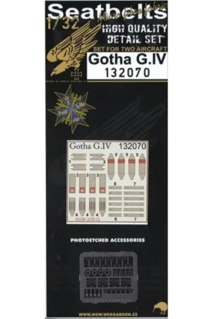 Gotha G.IV seat belts (designed to be used with Wingnut Wings kits) Accessoire Flitsaanbieding