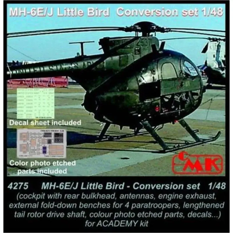 Direct Beschikbaar MH-6E/MH-6J Little Bird Conversion set (designed to be used with Academy kits) USA, modern