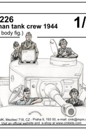 German 1944 tank crew x 5 upper torso only figures Figuren Korting