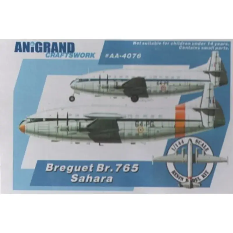 Bregeut Br.765 Sahara. Military freighter version of Deux-Ponts. Includes bonus kits of the Mirage G8-01 / Sub-Ouest SO.4000 / L Laatste Kans