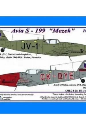 Premium Avia S-199 Mezek Part II. 2 decal versions : JV-1,OK-BYE Accessoire