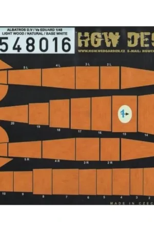 Sticker Albatros D.V/V.a BASE WHITE (Eduard) Decal Tijdelijk Beschikbaar