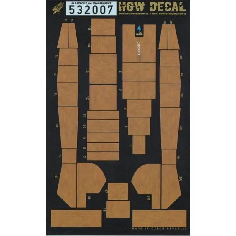 Sticker Albatros D.V/D.Va (for Wingnut Wings kits) TRANSPARENT Decal Betaalbaar