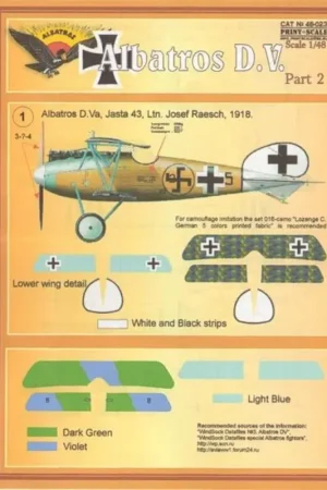 Sticker Albatros D.V. Part 2 Decal Laatste Kans