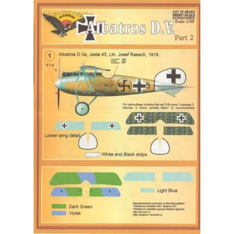 Sticker Albatros D.V. Part 2 Decal Laatste Kans