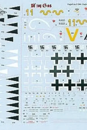Lage Kosten Sticker Messerschmitt Bf 109G-6 (4) Erich Hartmann′s Yellow 1 9./JG52; Yellow 1 9/JG52 alternative; White 1 7.JG52; L/JG 53.