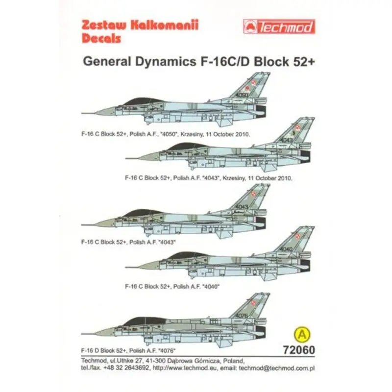 Koop Online Sticker Lockheed-Martin F-16C/D Block 52+ Polish AF (5) 4050 or 4043 70th Anniversary Battle of Britain 2010; 4043; 4040; F-16D