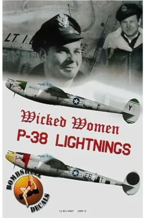 Sticker Lockheed P-38 Lightning Wicked Women Pt 1 (2) E6-T 402nd FS, 370th FG Lt Ian B.Mackenzie `Vivacious Virgin II′ with D-Da Nu Kopen