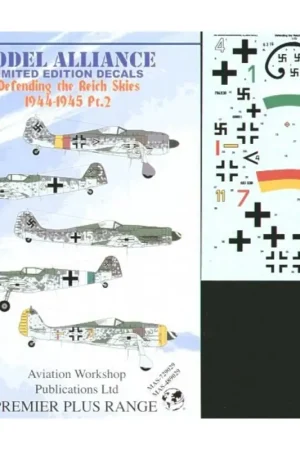 Veilige Betaling Sticker Defending the Reich Part 2. (5) Messerschmitt Bf 109G White 4 Unknown unit; Green 1 1/JG77 White/green tail bands; Focke