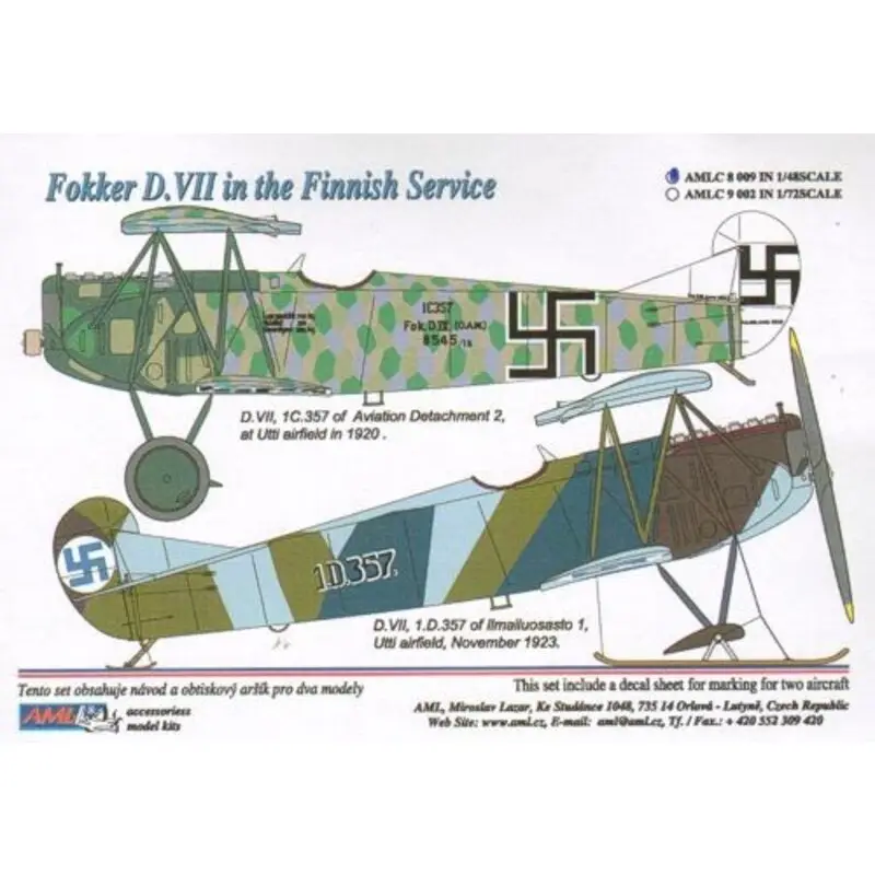 2 decal versions : Fokker D.VII in the Finnish Service Gereduceerde Prijs