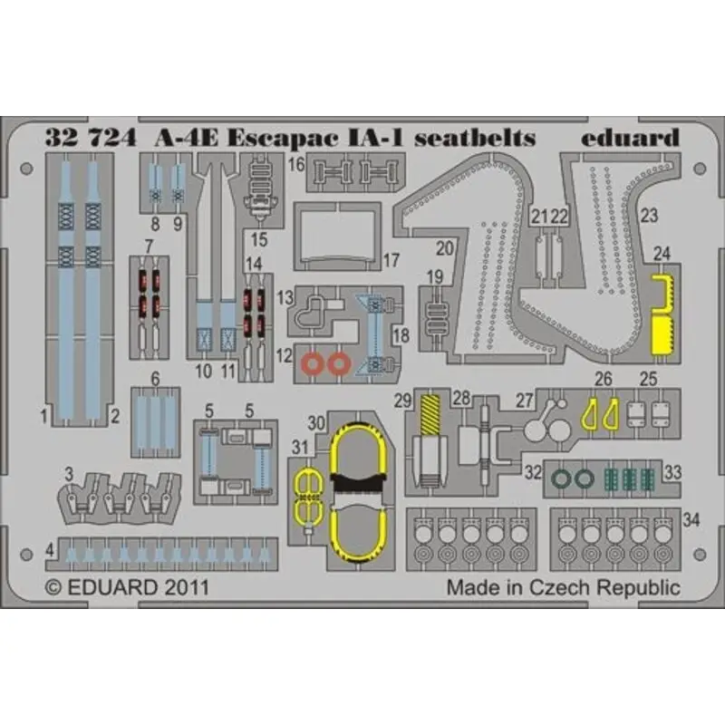 Douglas A-4E Skyhawk Escapac IA-1 seatbelts (toebehoren voor modelbouwsets van Trumpeter) Op = Op