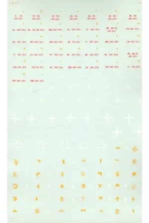 German WWII Panzer and Infantry Divisions 1940′s 1:76 and 1:48 Decal Hoge Kwaliteit