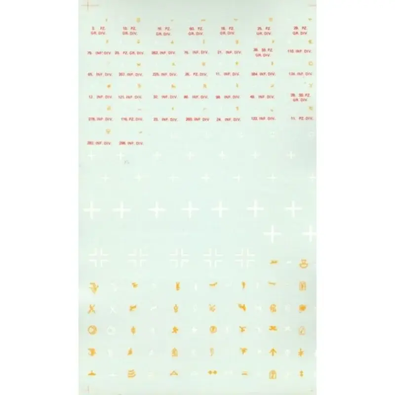 German WWII Panzer and Infantry Divisions 1940′s 1:76 and 1:48 Decal Hoge Kwaliteit