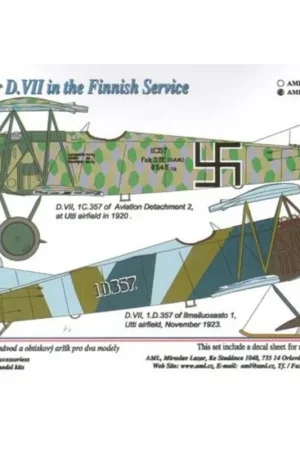Sticker Fokker D.VII in the Finnish Service x 2 Decal Goedkoop