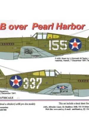 Sticker Curtiss P-40B over Pearl Harbor x 2 Decal Gratis Retour