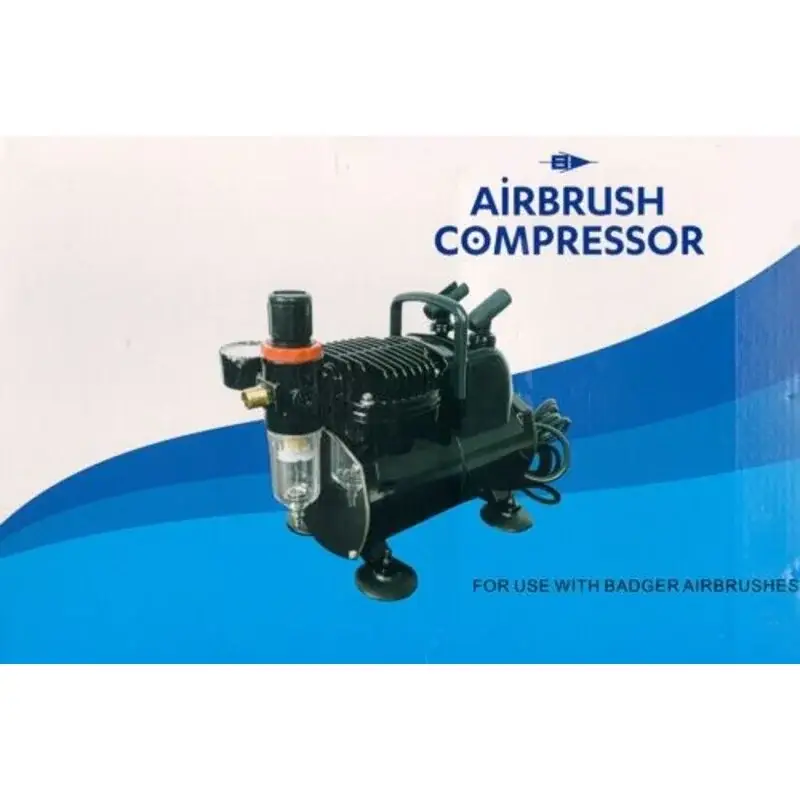Airbrush Compresser with Auto Start /Auto Stop Function, Air pressure gauge, Adjustable pressure, Air filter, Moisture trap, Pis Merkproduct
