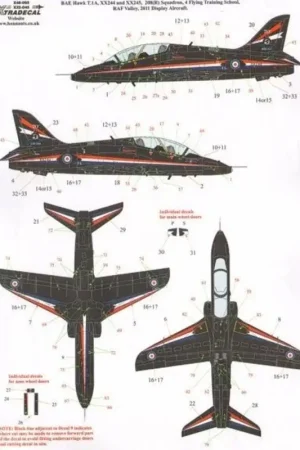 Shop Nu Sticker BAe Hawk T.1A (2) XX244 or XX245 2008(R) Squadron, 4 FTS RAF Valley 2011 Display Aircraft flown by Fl.Lt. Jules Fleming;