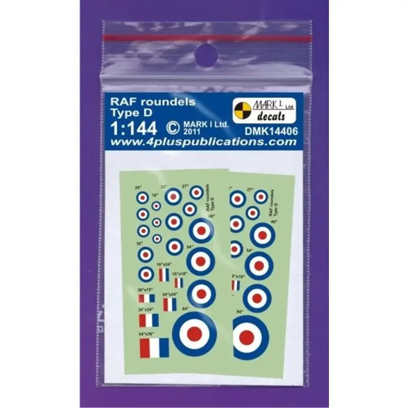 Sticker RAF Type D, 2 sets. Includes.... Type D: 18,24,27,30,33,48,54, fin flash: 18 x 24, 15 x 18, 30 x 15, 24 x 24, 36 x 24, 5 Gratis Retour