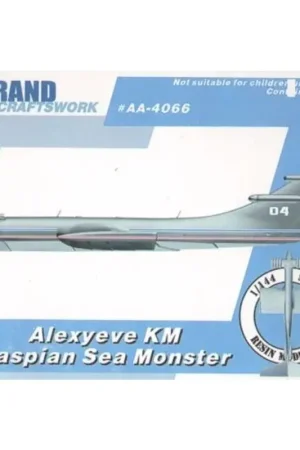 Alexeyev KM Ekranoplan Caspian Sea monster. Includes BONUS aircraft of the Yakovlev Yak-15 Feather, Yurjev KIT-1 and SSAKTB SL-2 Bestseller