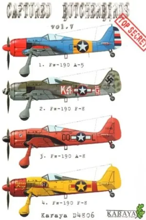 Sticker Colourful Captured Butcherbirds Part 5 (4) Fw 190A-5 captured by 325th GF and painted blue fuselage and top of wing, gre Gecertificeerd