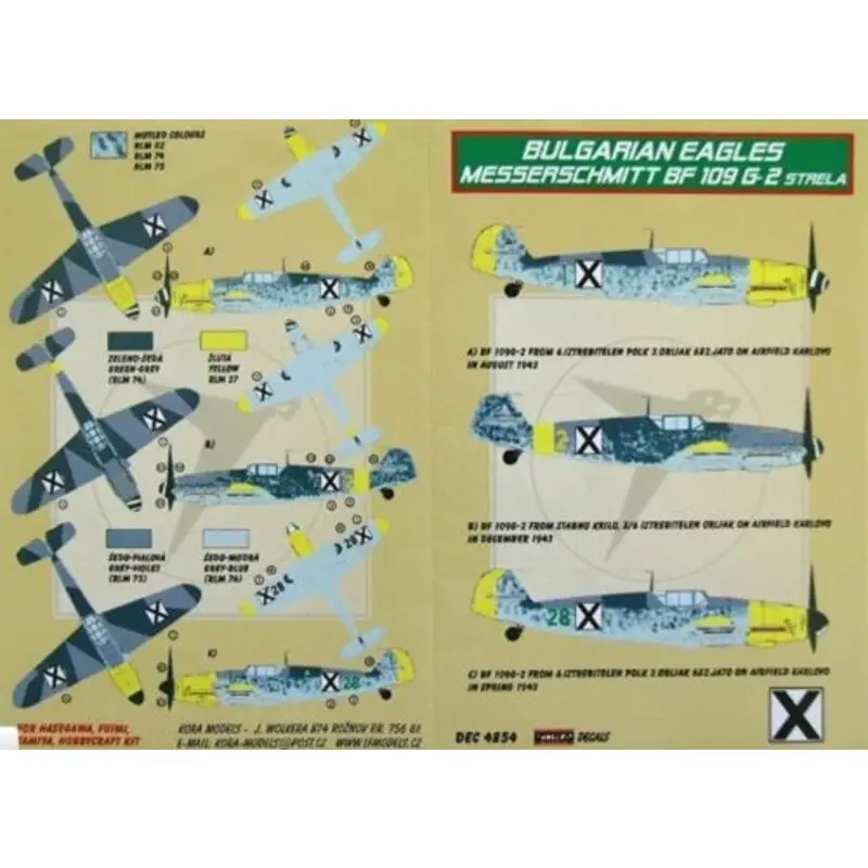 Nu Kopen Sticker Messers. Bf 109 G-2 Strela (Bulgaria) Decal